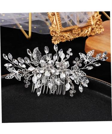 Beatifufu Rhinestone Tuck Comb Leaf Bridal Headpieces Bride Hair Side Comb Pearl Bridal Hair Accessories Wedding Accessories Bridal Hair Comb Side Combs Flower Girl Hair Accessory Metal - Buy Online on GoSupps.com