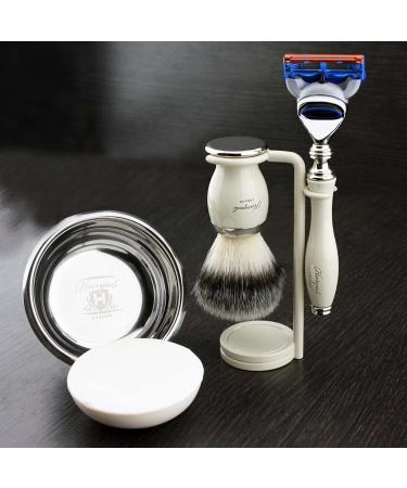 5 Pc Men's Shaving Kit | Safety Razor Badger Hair Brush Soap & Bowl - Perfect Gift Set - Buy Online on GoSupps.com