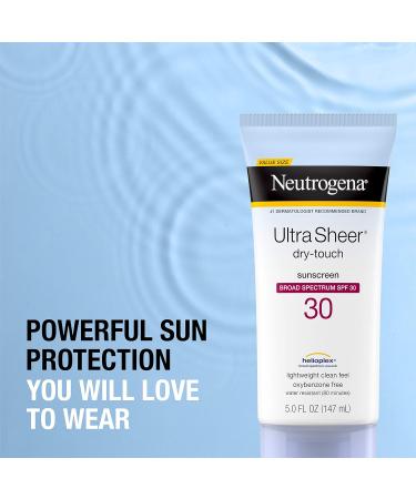 Neutrogena Ultra Sheer Dry-Touch Water-Resistant Non-Greasy Sunscreen Lotion with Broad Spectrum SPF 30 5 fl. oz - Buy Online on GoSupps.com