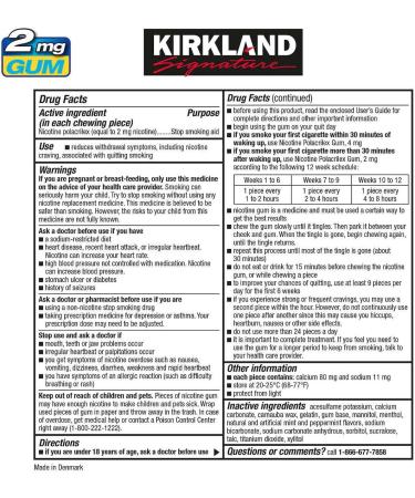 Kirkland Signature Quit Ice Mint Gum 2mg  300 Pieces - Buy Online on GoSupps.com