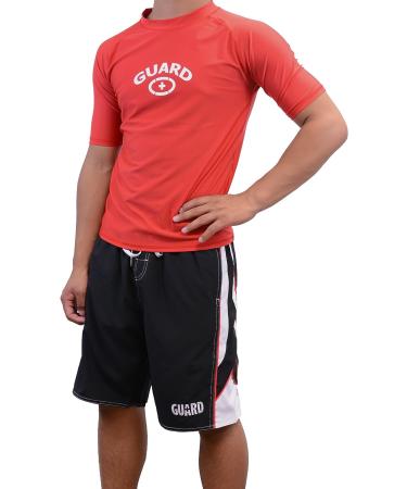 Adoretex Men's UPF 50+ Guard Short Sleeve Rashguard (Red, Size S) - Buy Online on GoSupps.com