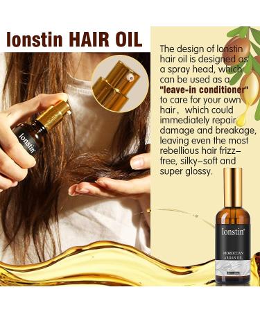 Lonstin Moroccan Argan Oil Hair Serum 1.69Fl Oz - Repair, Shine, & Nourish Dry, Frizzy Hair - Buy Online on GoSupps.com