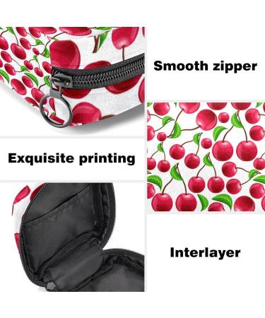 Red Cherry Menstrual Pad Bag with Zipper | Ladies Napkin Pouch & Tampons Collection Bag for Women & Girls - Shop Internationally - Buy Online on GoSupps.com