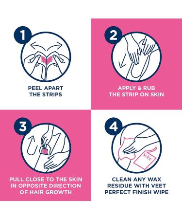 Veet Cold Wax Strips for Face Sensitive Skin - 40 Strips with 4 Finish Wipes - Buy Online on GoSupps.com