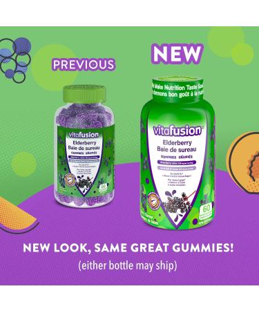 Vitafusion Elderberry Gummy Supplements 225mg Zinc/day 60 Count - Buy Online on GoSupps.com