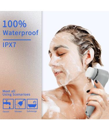 FLOVES Facial Cleansing Brush - Dual Direction Spinning Face Brush for Exfoliating, Waterproof, Rechargeable - 2 Replacement Heads, 2 Speeds - KC-5200 Gray - Buy Online on GoSupps.com