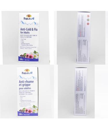 MapleLife Nutrition - Anti Cold and Flu for Adults - Herbal Formula with Extracts of Chamomile Echinacea Elderberry - Vitamin C - Zinc - 240 ml - Buy Online on GoSupps.com