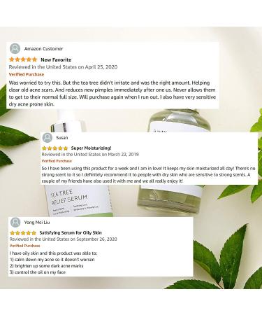 iUNIK Tea Tree Relief Serum 1.71 fl oz - Natural Acne Treatment & Soothing Care - Buy Online on GoSupps.com