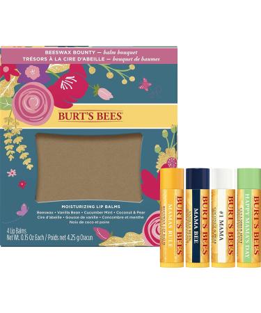 Burt's Bees Lip Balm Bouquet Spring Set - Classic Beeswax, Vanilla Bean, Cucumber Mint, Coconut Pear (4 Pack) - Buy Online on GoSupps.com