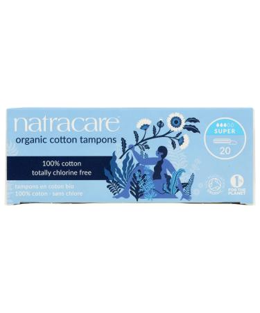 Natracare Organic All Cotton Non-Applicator Tampons 20 Pcs Pack of 1