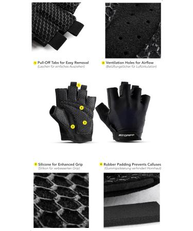 FITTEGE Training Gloves for Men & Women | Optimal Fitness Gloves for Strength Training & Gym Workouts | Durable Black Lifting Gloves - Buy Online on GoSupps.com