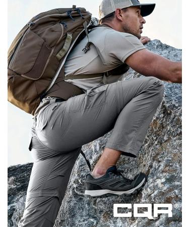 CQR Men's Convertible Cargo Pants - Water-Repellent Hiking Pants Zip-Off Light Stretch UPF 50+ TXP405 - Stone 28W/30L | International Shipping Available - Buy Online on GoSupps.com
