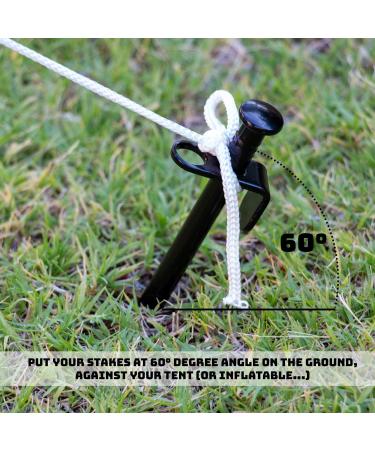 Hominize Camping Tent Stakes - Set of 8 Heavy Duty Metal Ground Pegs, 10 inches, Black - Buy Online on GoSupps.com