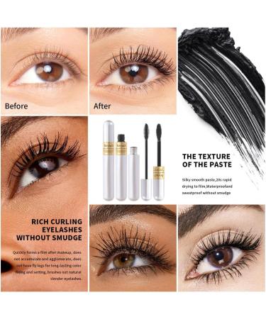 Mascara Waterproof | Black Waterproof Voluminous Double Effect Essence Mascara for Lifting Curling Multiplying. Feathery Soft Full Lashes Eye Makeup - Buy Online on GoSupps.com