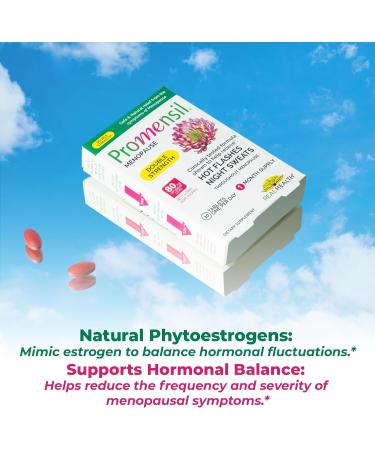 Promensil Menopause Double Strength - Estrogen Vitamins & Red Clover Isoflavones for Women | Supports Hot Flashes Night Sweats | 30 Count - Buy Online on GoSupps.com