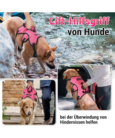 Rabbitgoo Breaking-Proof Dog Harness for Medium Dogs - Adjustable Breathable Padded Vest with Handle | Anti-Train Safety - Pink XL (1 Pack) - Buy Online on GoSupps.com