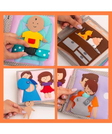 Jolly Designs Mini Quiet Book - Montessori Experience Toy for Toddlers | 6-Page Fabric Activity Book for Motor Skill Development (18+ Months) - Buy Online on GoSupps.com