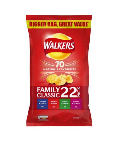 Walkers Classic Variety Crisps, 25 g, Lot of 22