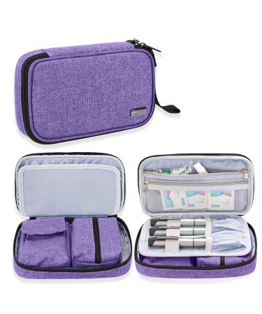 Luxja Diabetic Supplies Travel Case, Storage Bag for Glucose Meter and Other Diabetic Supplies (Bag Only), Purple