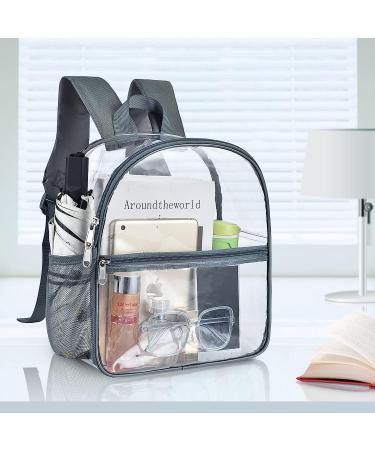 Paxiland Clear Stadium Approved Backpack with Wide Shoulder Straps - Grey - Buy Online on GoSupps.com