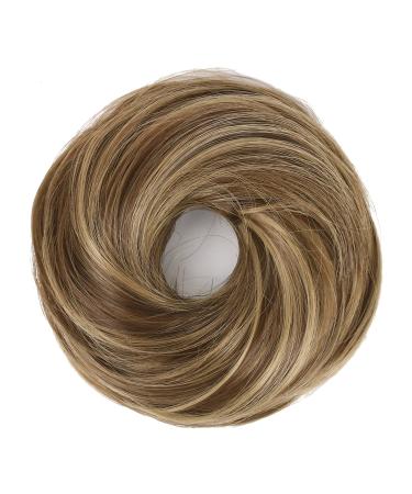 Elaine Synthetic Messy Bun Scrunchie: Medium Ash Brown & Light Ash Blonde Highlights - Women's Hair Updo Extension - Buy Online on GoSupps.com