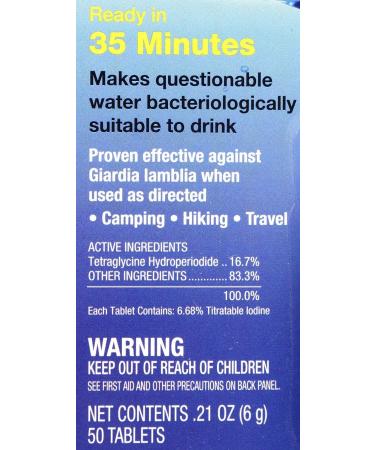 Potable Aqua Water Purification Tablets (4-Pack) for Hiking, Camping, and Emergency Drinking - Buy Online on GoSupps.com