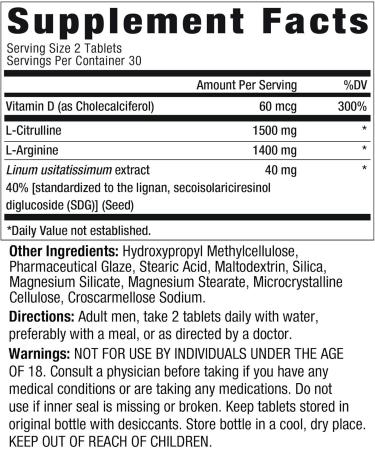 Performance Nitric Oxide Booster for Men - Boost Blood Circulation & Energy | 60 Tablets - Stamina & Arousal Health Supplement - Buy Online on GoSupps.com