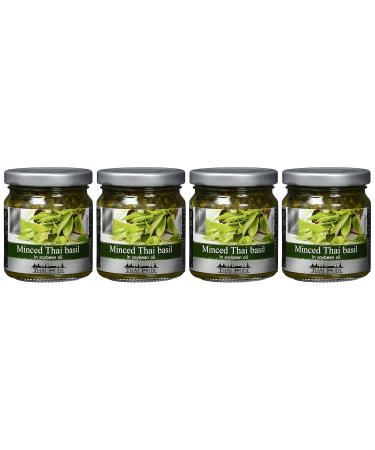 Thai Pride Chopped Basil in Soybean Oil - 4 Pack (4 x 175g) | Premium Quality Fresh Herbs for Cooking | International Shipping Available - Buy Online on GoSupps.com
