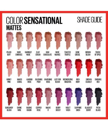 Maybelline Color Sensational Daringly Nude Matte Finish Lipstick 0.15 oz - Nude, Pink, Red, Plum Lip Color - Buy Online on GoSupps.com