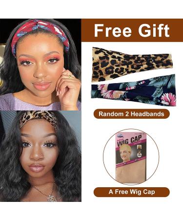 Short Wavy Headband Wig for Black Women - 14 inch Natural Black Synthetic Bob, Glueless Half Wig with Headbands Attached for Daily and Party Wear - Buy Online on GoSupps.com