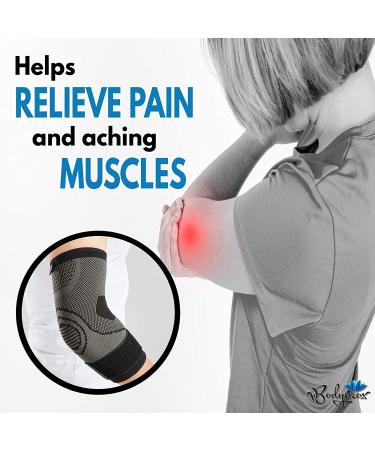2 Pack Elbow Brace with Strap for Tendonitis & Compression Sleeves - Golf & Tennis Elbow Treatment - Large Size - Buy Online on GoSupps.com