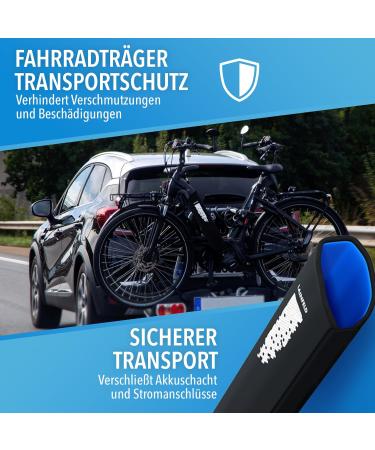 Lainfeld E-Bike Battery Protective Cover | Universal Fit | 30-41 cm Circumference | Neoprene Protection Against Cold & Dirt | Reflectors | Black-Blue E-Bike Accessories - Buy Online on GoSupps.com