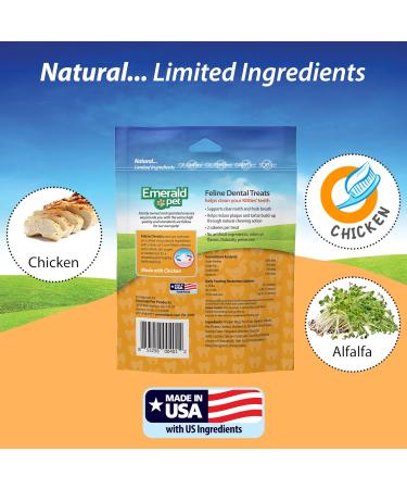 Emerald Pet Cat Chicken Dental Grain Treats - Healthy Tasty & International Shipping Available - Buy Online on GoSupps.com