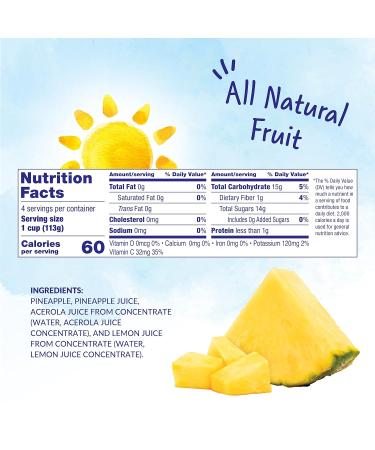 Dole Pineapple Tidbits in 100% Juice - Gluten Free Healthy Snack, 4oz Cups (Pack of 24) - Buy Online on GoSupps.com
