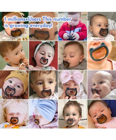 HEORSHE Baby Pacifier - Orthodontic Silicone Pacifier 6-18 Months (Bear, Black) - BPA-Free - 4 Pack - Buy Online on GoSupps.com