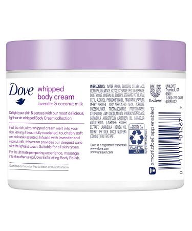 Dove Whipped Lavender & Coconut Milk Body Cream 10 oz - Hydrating & Nourishing Skincare - Buy Online on GoSupps.com