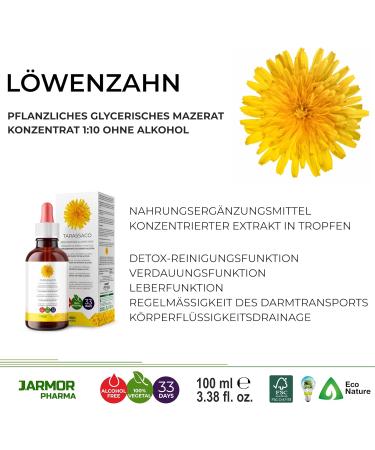 Dandelion Drops 100ml | Gluten-Free Taraxacum Officinale | J.Armor - International Shipping Available - Buy Online on GoSupps.com