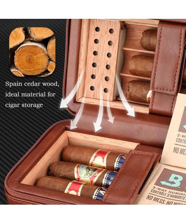 Cigar Boxs Humidors Travel Cigar Humidor Case with Humidifier Portable Cigar Humidor for 4-6 Cigars Cigar Box Men 6 Cigars a - Buy Online on GoSupps.com
