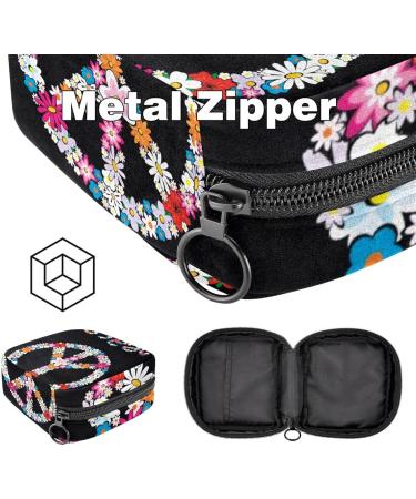 Buy No War Peace Flower Symbol Sanitary Napkins Storage Pocket | Menstruation Pad Bag & Menstrual Cup Pocket with Zipper for Teenagers & Women - Eco-Friendly & Stylish - Buy Online on GoSupps.com