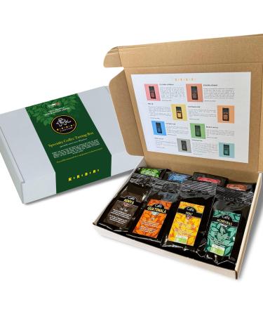 KIRIBIRI Coffee beans 100% Arabica Monorigine Tasting Brazil Colombia Costa Rica Ethiopia Kenya Peru and Honduras Organic Guatemala (8x100g)