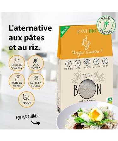 ENVI Bio - Organic Konjac Rice - Gluten Free Rice - Organic Konjac & Oat Flour - Vegan Gluten Free Low Calorie - Box of - Buy Online on GoSupps.com
