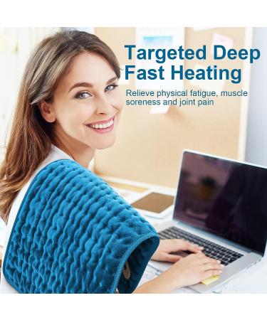 Electric Heating Pad for Back Pain Relief - 6 Heat Settings, Auto-Off, Moist/Dry Heat - Christmas Gift - 12 x 24 Navy Blue - Buy Online on GoSupps.com