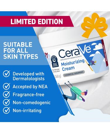 CeraVe Apr s Ski Moisturizing Cream Body and Face Moisturizer for Dry Skin Hyaluronic Acid and Ceramides Daily Moisturizer Oil-Free Fragrance Free Non-Comedogenic Limited Edition 12 Ounce - Buy Online on GoSupps.com