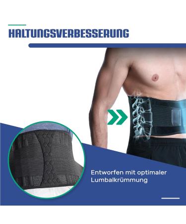 Nativodex Lumbar Support Belt - Back Pain Relief for Men & Women | Effective Stabilization with Support Struts | Black (S) - Buy Online on GoSupps.com