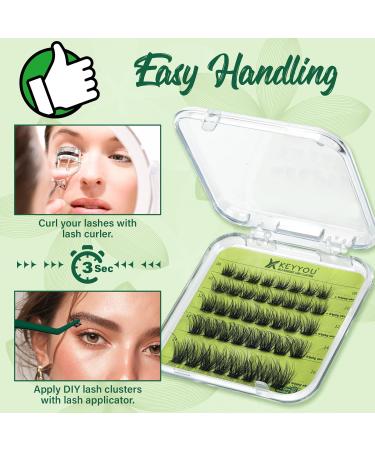 Self Adhesive Eyelashes - 40pcs Lash Extension Kit with Applicator & Curler | Pre-Bonded Reusable Lash Clusters - No Glue Needed - Buy Online on GoSupps.com