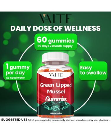 Green Lipped Mussel Supplement for Humans 1000mg Gummies - Human Joint Care Mobility and Flexibility Support Supplements for Adults and Seniors Non GMO Gluten-Free Easy-to-Take 60 Chewables - Buy Online on GoSupps.com