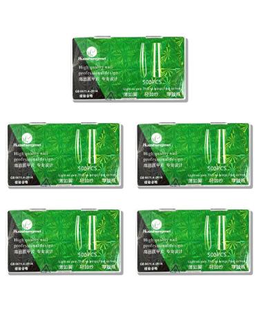 YOXIER Fake Tips Artificial Stick On Type Clear Long Nails Ornament Plentiful Quantity Birthday Gift A 5 Pcs