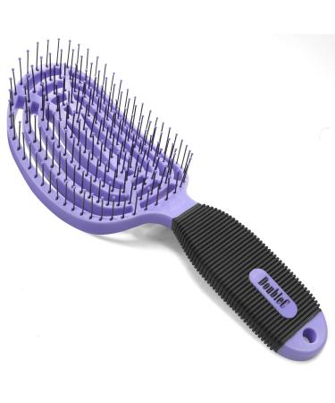 NuWay 4HAIR® DoubleC® U.S. Patented Double Curved Detangling Brush is Hair Dryer Safe (Violet)