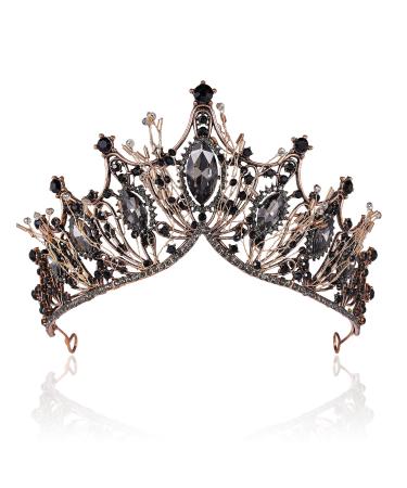 Baroque Black Queen Crowns for Women  Rhinestone Wedding Crowns and Tiaras Crystal Princess Crown Tiaras for Prom Birthday Party Valentines Costume - Buy Online on GoSupps.com