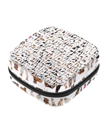 Menstruation pad bag with zipper women's napkin bag tampons collective bags for women and girls (pet dog pattern)